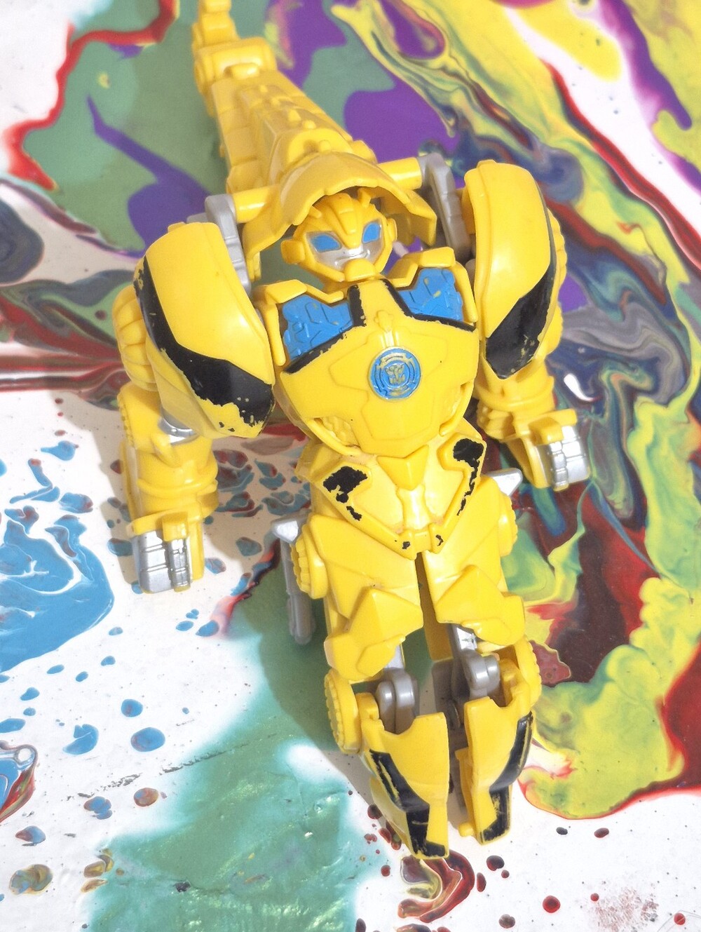 Yellow Transforming Robot Dino Action Figure - Kids Toys